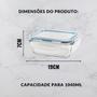 Imagem de Kit 6 Potes de Vidro Hermetico Retangular 1040 ML