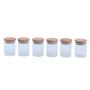 Imagem de Kit 6 potes de vidro herméticos com tampa de bambu 110ml - Oikos