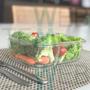 Imagem de Kit 6 Potes Hermético Marmita de Vidro Retangular Com Divisória 700ml Com Tampa BPA Free: Cozinha Organizada, Sustentabilidade e Alimentos Frescos