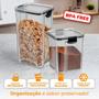 Imagem de Kit 6 Potes Herméticos 1,45L  3 POTES 710ml 2 POTES 450ml Com Trava Reforçada