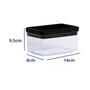 Imagem de Kit 6 Potes Hermeticos Lummini Retangular Black Paramount