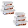 Imagem de Kit 6 Potes Marmita Fit Tampa Retangular 370ml+640ml+1040ml