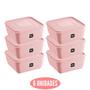 Imagem de Kit 6 Potes Plastico Rosa Quadrado 2,5L Linha Gourmet