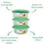 Imagem de Kit 6 Potes Redondo 1300ml Plástico Médio Organizador de Alimentos Cozinha Sanremo - VERDE