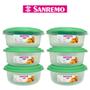 Imagem de Kit 6 Potes Redondo 1300ml Plástico Médio Organizador de Alimentos Cozinha Sanremo - VERDE