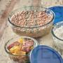 Imagem de Kit 6 Potes Tigela Saladeira de Vidro com Tampa Plástica Oceani 3,8 litros Vitazza: Para Servir e Organização de Cozinha e Geladeira Opção Sustentável