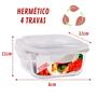 Imagem de Kit 6 Potes Vidro Tampa Hermetica Quadrado de Vidro 320ml