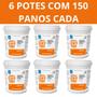 Imagem de Kit 6 potes Wipes Clean By Peroxy Lenços Limpeza - Spartan