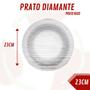 Imagem de Kit 6 Prato Diamante Raso Redondo 23CM Jantar Refeição Duralex