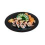 Imagem de Kit 6 Pratos 25cm Raso em Melamina/Plastico Preto para Sushi  Bestfer 