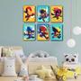 Imagem de Kit 6 Quadros Decorativos Infantil Bebê Herói Marvel 20x14cm