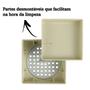 Imagem de Kit 6 Ralo Oculto Invisível Quadrado 10x10cm Plástico Com Tela Para Banheiro - AMZ