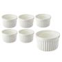 Imagem de Kit 6 Ramekin Porcelana Branca 100ml Canelado Potinho Petisco Oxford Tigela Molhos