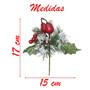 Imagem de Kit 6 Ramos Pera Decoração Natal Artificial Com Detalhes Branco 17cm