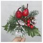 Imagem de Kit 6 Ramos Pera Decoração Natal Artificial Com Detalhes Branco 17cm