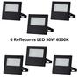 Imagem de Kit 6 Refletores LED 50W Slim Luz Fria 6500K - Taschibra