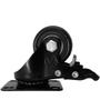 Imagem de Kit 6 Rodízio PVC Preto 1.5/8" 41mm Giratório com Freio - A09410-GF - Ajax