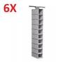 Imagem de Kit 6 sapateira vertical multiuso 10 divisórias prateleiras organizador armario closet cinza kangur