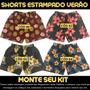 Imagem de Kit 6  Shorts Floral Estampado Masculino Tactel Ref  370