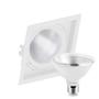 Imagem de Kit 6 Spot Embutir Quadrado Recuado Par30 Branco + Lâmpada Led 10w 2700k