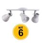 Imagem de Kit 6 Spot Trilho Octa Plus Branco Detalhe Cinza 3xE27 - Startec