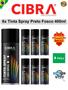 Imagem de Kit 6 Sprays Tinta Uso Geral Cibra Color Preto Fosco 400ml Nova Fórmula