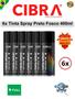Imagem de Kit 6 Sprays Tinta Uso Geral Cibra Color Preto Fosco 400ml Nova Fórmula