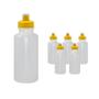 Imagem de Kit 6 Squeezes 550Ml Tampa Fibra Madeira Amarelo