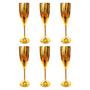 Imagem de Kit 6 Taça Metalizada Champagne Acrílico Decorativo Festa Dourado 180ml