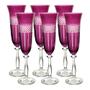 Imagem de Kit 6 Taças Champanhe Ângela Lapidada Cristal 190Ml Violeta