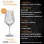 Imagem de Kit 6 Taças Vinho Cristal Titânio Bohemia Tulipa Optic 550ml