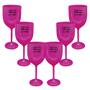 Imagem de Kit 6 Taças Vinho Rosa Acrílico Personalizadas