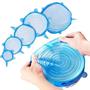 Imagem de Kit 6 Tampas De Silicone Elástica Universal Reutilizável