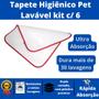 Imagem de Kit 6 tapete higiênico pet lavável reutilizável 50x45cm