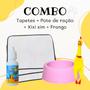 Imagem de Kit 6 Tapetes Higiênicos Pet + Pote Comedouro + Xixi Sim 20ml + Brinquedo Pet Frango Barulhento