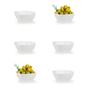 Imagem de Kit 6 Tigelas Quadradas Estriadas 225 Ml em Melamina Premium para Finger Food Bestfer
