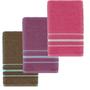 Imagem de KIT 6 TOALHAS DE BANHO TEKA ESCALA 65/130 Cor:Marrom-Rose-Pink