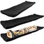 Imagem de Kit 6 Travessas 24x7cm Estriada para Sushi em Melamina / Plastico Preta  Bestfer 