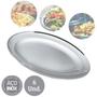 Imagem de Kit 6 Travessas Oval Em Inox Para Porções e Saladas 20cm