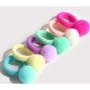 Imagem de Kit 6 unidades de fecho com 4 mini elástico rabico infantil colorido com pompom divertido tendência