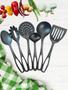 Imagem de Kit 6 Utensílios de Cozinha Preto Resistente com Cachepo