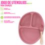 Imagem de Kit 6 Utensílios De Mesa De Silicone Seguros Para Crianças Introdução Alimentar