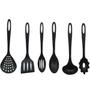 Imagem de Kit 6 Utensílios Nylon Espátulas Culinárias Cozinha - Preto