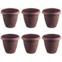 Imagem de Kit 6 Vasos de Flor Plástico Pequeno c/Prato 1,4 Litros Moderno Decorativo