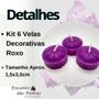 Imagem de Kit 6 Velas Decorativas para Rechaud Roxa