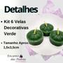 Imagem de Kit 6 Velas Decorativas para Rechaud Verde