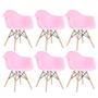 Imagem de KIT - 6 x cadeiras Charles Eames Eiffel DAW com braços - Base de madeira clara -