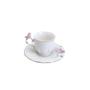 Imagem de Kit 6 Xícara Café Porcelana Birds Round Plate Colorido 100Ml