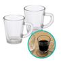 Imagem de Kit 6 Xicara Caneca Copo De Vidro Transparente Café Chá Cappuccino Alça 70ml