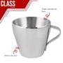 Imagem de Kit 6 Xícaras Café Expresso Parede Dupla Aço Inox 80ml